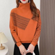 Authentic counter product, fashionable design, two-wear autumn and winter turtleneck, color-blocked, thickened inner sweater, orange brown M (recommended 90-120 Jin Jin equals 0.5 kg)