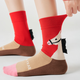 Pami Year of the Horse Red Socks for Women 2026 New Year Autumn and Winter Mid-calf Socks Cute New Year Gift Gift Box Red Stockings Happy Jama_ Gift Box 2 Pairs One Size Fits All (Suitable for Sizes 36-39)