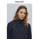 MANGO women's single clothing 2026 spring new cotton commuter high collar denim shirt denim blue S