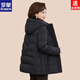 ROMON mother down jacket graphene white duck down thickened and warm 2026 new middle-aged and elderly loose belly-covering winter coat red removable hood XL recommended 90-105 Jin Jin equals 0.5 kg