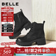 Belle Retro Cowhide Outdoor Style Martin Boots Women's 2025 Winter New Shopping Mall Same Color Polished Short Boots E8V1DDD5 Black-Single Li 37