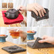 Xushansi cotton and linen tea towel thickened absorbent tea cloth tea table rag tea table special towel household Zen tea cloth pad lotus tea towel (grey) 18