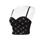 Lu Qiuguo Hot Girl Suspender Back Buckle Slim Bra Women's Outerwear Nightclub Shiny Beaded Underwear Stage Wear Black XS 34B/