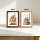 Aijiali solid wood high-end photo frame with mortise and tenon structure, retro style, dual-purpose for table and wall hanging, photo frame can be placed horizontally or vertically, walnut color (photos can be printed for free), 8 inches, inner frame 15*20cm