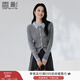 Xiangying College Style Miu Gray Knitted Cardigan Women's 2026 Spring New Cable Lapel Fake Two-piece Sweater Light Gray M 160/84A/95-110Jin Jin equals 0.5 kg