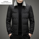 Emporio Armani EA7 Armani men's down jacket 2026 new winter casual top middle-aged dad wear loose versatile lapel black M