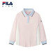 FILA children's clothing long-sleeved T-shirt 2025 winter new style girls and children loose sports POLO shirt hazy pink-LP 120