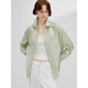 JESSIE Lyocell Tencel profile shirt women's lapel long-sleeved high-intelligence breathable top 2026 spring new style green S