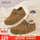Best Picture 26 spring thick-soled Birkenstock shoes casual slip-on women's lazy shoes D3787AM6 camel velvet lining 37