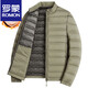 ROMON Fatty Thin Down Jacket Мужская теплая куртка больших размеров Свободная осенне-зимняя тонкая пуховая куртка большого размера с воротником-стойкой черного цвета XL