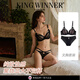 KING WINNER Brand Bra Set Pure Desire Sexy Small Breasts Gathered to Show Bigger Empty Cups Top Support Anti-Sagging Bra Underwear for Women Red Bra + Panties 70B One Size