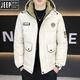JEEP SPIRIT men's new winter thickened cotton jacket youth hooded cotton jacket men's slim trendy short warm cotton jacket men 999 military green 2XL