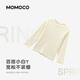 Mamie Maka (MOMOCO) children's clothing girls' bottoming shirt 2026 spring style medium and large children's fashionable and versatile sweet bottoming shirt beige 90