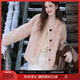 Sancai 2025 winter new eco-friendly fur coat loose short round neck long sleeves warm pink M cinnamon powder M 160/84A