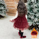 Disney children's New Year's clothing set girls' small fragrant style dress plus velvet winter style 2026 new style little girl fashionable princess skirt + sweater + bag skirt plus velvet 100 cm