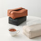 Fantasy solid color leather tissue box large bag desktop tissue box living room napkin box bathroom bedroom bedside table light luxury beige (skin-feeling tissue box)
