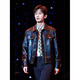 SEPTWOLVES Cheng Yi same style black classic leather jacket men's casual and simple motorcycle style lapel leather jacket trendy leather jacket + trousers two-piece set S 90-110Jin Jin is equal to 0.5 kg