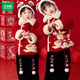 Mumuwu (mumuwu) boys and girls Hanfu winter new style 2026 children's velvet thickening Chinese New Year Tang suit festive two-piece set New Year red high quality two-piece set 120 recommended height around 110cm