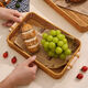 Fantasy snack display plate household fruit plate afternoon tea snack plate imitation rattan tray steamed bun basket noodle bread basket square - medium size 1