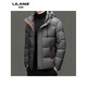 利郎（LILANZ）火山岩蓄热鸭绒羽绒服短款男士冬加厚保暖面包服休闲连帽外套 黑色 14XL (190)