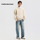 Metersbonwe sweater men's 2026 spring new style, same style in shopping malls, trendy round neck, comfortable and casual, solid color simple knitted sweater, Oatmeal Apricot M 170/92A