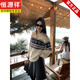 Hengyuanxiang retro half-zip turtleneck sweater for women Fair Isle jacquard loose lazy pullover knitted top coffee jacquard ready stock S