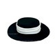 French retro woolen flat-top women's hat for all seasons, high-quality British style top hat for gentlemen, small big-brimmed hat with a small face, MM1027 black + ML111, one size fits all
