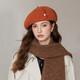 Ao Yan Lai Orange Colorful Beret 100 Australian Wool Large Top Pearl Painter Hat Literary Temperament Beret Hat Chestnut Color M One Size 55-59c)