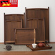 Tuojin New Chinese Style Walnut Tea Tray Home Rectangular Storage Fruit Tray Retro Color Handleless Tray-41*29CM