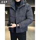 JEEP Мужской пуховик Jeep с капюшоном, новинка 2026 года, зимняя высококачественная утолщенная морозостойкая одежда с принтом, теплая мужская куртка, модный зеленый L