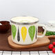 Tuojin German imported quality enamel fast food cup flat lid enamel cup multi-purpose instant noodle cup fast food box lunch box milk cup noodle bowl 16CM LeChong flat lid enamel fast food cup