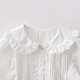 MARC&JANIE Elegant and sweet girls pure cotton collar shirt 2026 spring new style 560169 off-white 110 (recommended height 101-110)