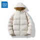 Jeanswest Couple's Hooded Cotton Jacket for Men and Women Winter Warm Bread Jacket 2026 New Thickened Versatile Cotton Jacket Beige Solid Color XL