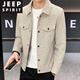 JEEP SPIRIT Jacket Men's 2026 Spring and Autumn New Korean Style Slim Fashionable Lapel Jacket Young Handsome Casual Men's Wear Orange 2XL