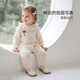 Babylove baby girl jumpsuit spring and autumn pure cotton gauze khaki literary lotus leaf collar outing clothes picking up flowers diary picking up flowers diary 80cm