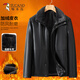 Woodpecker (TUCANO) velvet leather jacket men's new winter fur collar thickened warm and cold-proof leather jacket middle-aged and elderly dad casual jacket