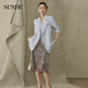 SUSHE clear string commuting style custom-dyed Tencel decorative topstitch blazer/vest/trousers suit ice water blue-jacket M