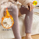 Tanbeiman winter thickening and lengthening knee protection leg warmers for old cold legs, long tube for men and women to protect the calf from sliding down, 1 pair of leg warmers, brown stripes, thickened with velvet/non-shedding, one size fits all, about 26*9.5*4cm