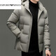 EMPORIO ARMANI Armani съемный пуховик с капюшоном, мужской повседневный теплый топ, зимний новый национальный стандарт 90, модный белый утиный пух, цвет хаки 2XL 185