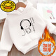 G.duck children's sweatshirt men's velvet thickened parent-child wear for a family of three mother and daughter winter clothing new baby girl warm clothes SAY white combed cotton-velvet thickened 130 40-50Jin Jin equals 0.5 kg