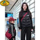 G.duck family of four whole family parent-child cotton clothing 2025 winter clothing mother and daughter clothing warm and stylish versatile coat cotton clothing red 100 cm