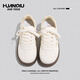 Global Campus Style Moral Training Shoes 2026 Spring New Sneakers Fair Isle White Shoes Cute Casual Shoes Beige 38