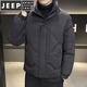 JEEP SPIRIT Down Jacket Men's Jacket Winter 2025 New Slim Short Men's Fashion K-Style Handsome Thickened and Warm Black M