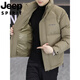 JEEP Мужской пуховик международного бренда Jeep 2025, новинка зимы, белый утиный пух, холодостойкая теплая повседневная куртка большого размера Z8813, черный 2XL