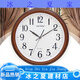 山头林村静音钟表客厅现代简约圆石英墙钟显眼大字体挂壁钟 其他 3883哑黑色    直径34厘米