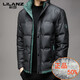 LILANZ Модный утепленный пуховик с воротником-стойкой, мужской повседневный повседневный зимний пуховик 2025 года, мягкая куртка черного цвета, M 165 Рекомендуется 80-95Jin Jin равен 0,5 кг