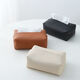 Fantasy solid color leather tissue box large bag desktop tissue box living room napkin box bathroom bedroom bedside table light luxury beige (skin-feeling tissue box)