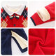 BORBOON B baby winter jumpsuit red festive one-year-old New Year's greetings suit for baby boy plus velvet thickened autumn and winter romper plus velvet 7223 hayi 66cm