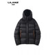 利郎（LILANZ）火山岩蓄热鸭绒羽绒服短款男士冬加厚保暖面包服休闲连帽外套 黑色 14XL (190)