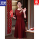 ROMON Wedding Mother's Dress Light Luxurious High-end Engagement Evening Toast Wear 2026 Spring and Summer New Style Grandma's Wedding Banquet Outfit 7941 Red High-end Quality M Recommended 100Jin Jin equals within 0.5kg